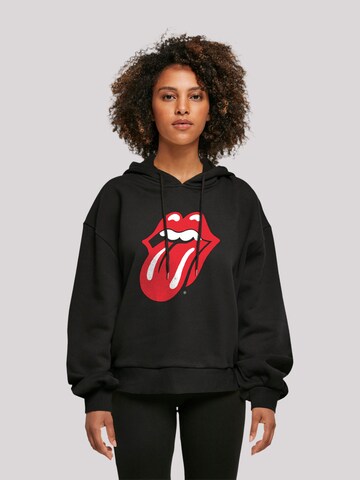 F4NT4STIC Sweater 'The Rolling Stones Classic Zunge' in Black: front
