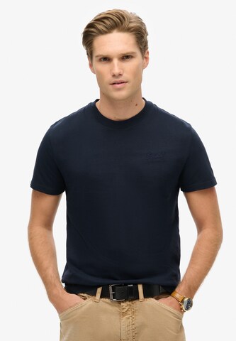 Superdry Shirt 'ESSENTIAL' in Blauw: voorkant