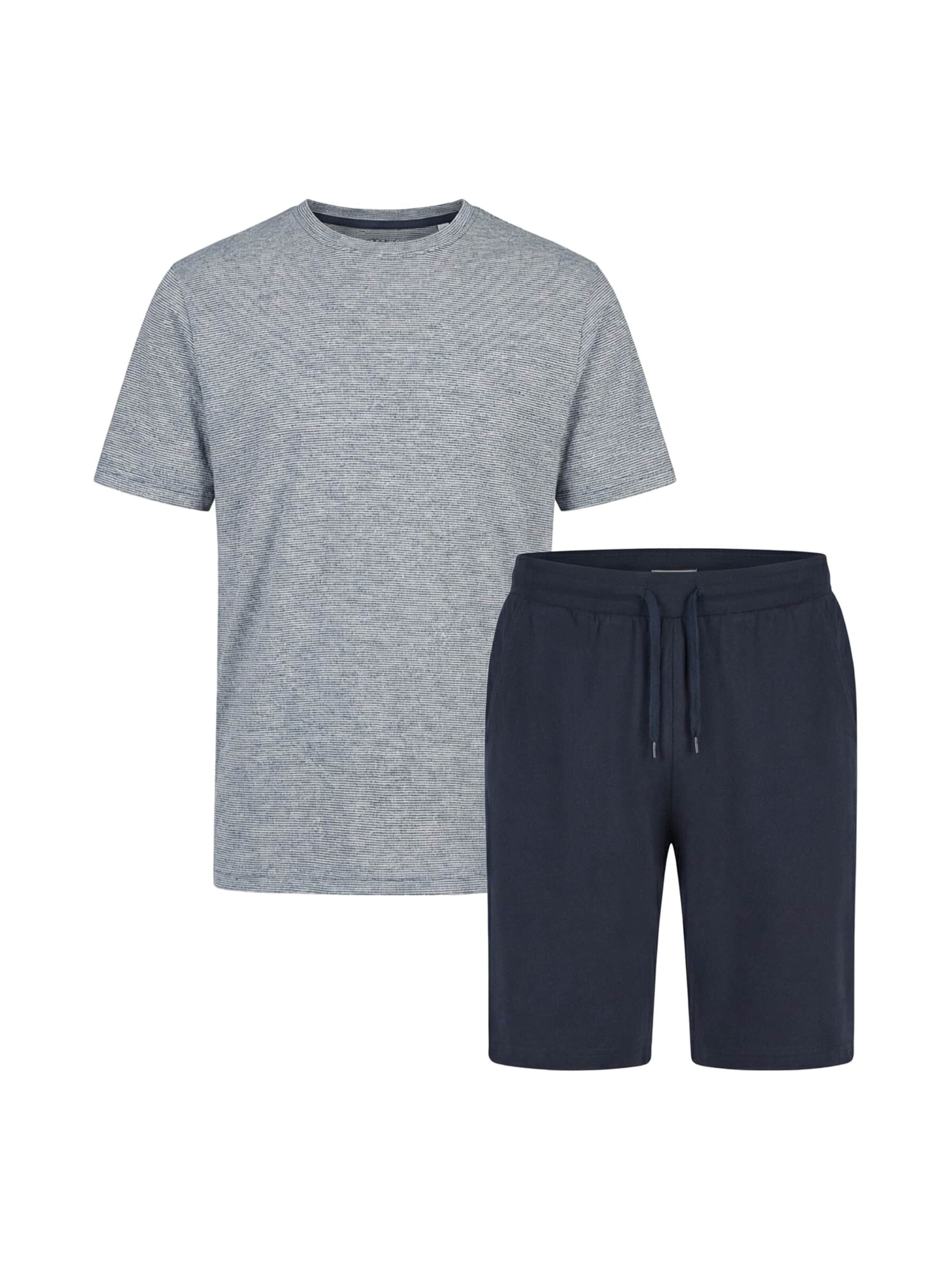 Phil & Co. Berlin Pyjama kort 'Fashionable' in Blauw: voorkant