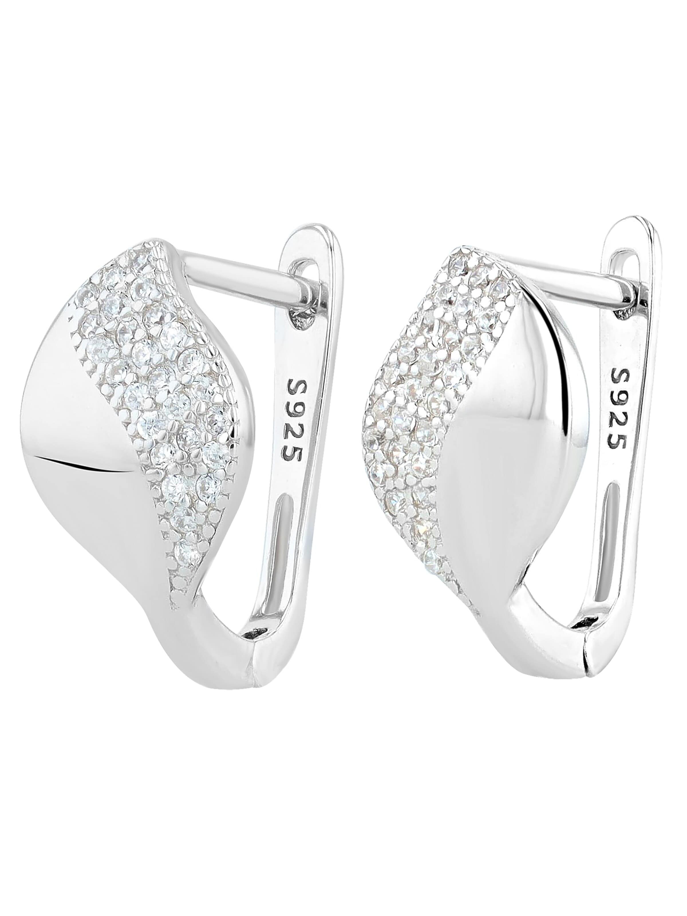 Akzent Earrings '"Azima" aus 925 Sterlingsilber, rhodiniert, langlebig' in Silver