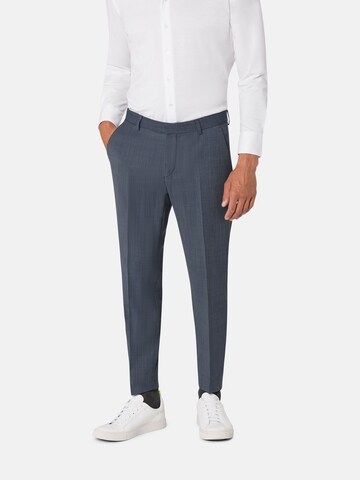 BENVENUTO Slim fit Pleated Pants 'Iago' in Blue: front