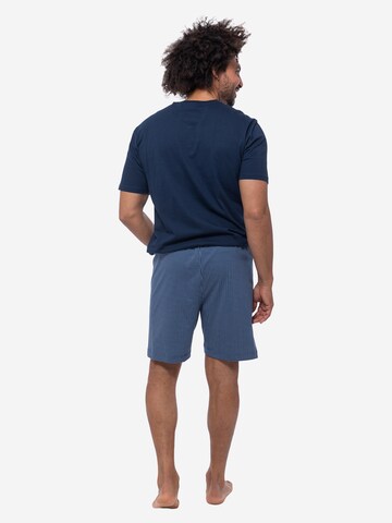 Ammann Short Pajamas 'Night & Home Cotton' in Blue