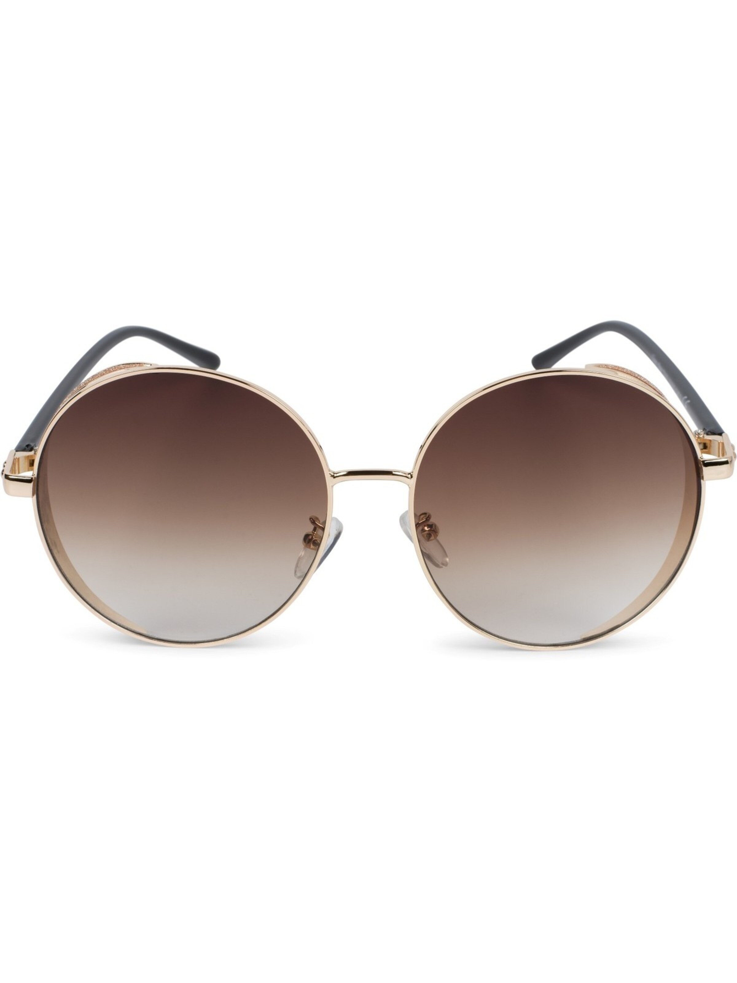 styleBREAKER Sonnenbrille 'Runde Sonnenbrille mit Glitzer Side Shield'‌‌‌‌‌‌ in Braun