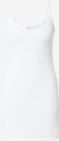 HOLLISTER Πλεκτό φόρεμα σε λευκό: μπροστά