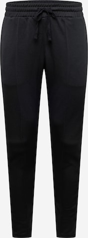 ADIDAS SPORTSWEAR Tapered Workout Pants '3-Stripes Cuffed' in Black: front