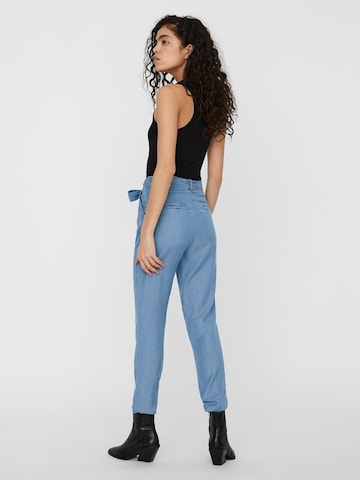 VERO MODA Tapered Bandplooibroek 'MIA' in Blauw