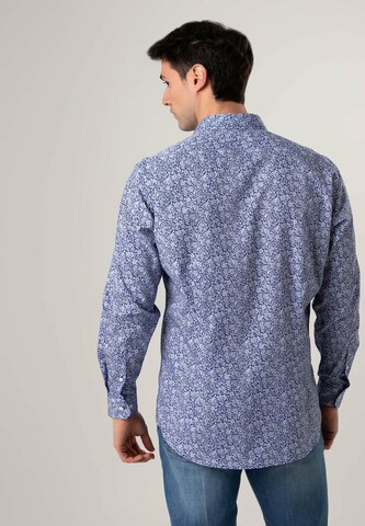 Black Label Shirt Regular Fit Businesshemd 'KENTPRINT' in Blau