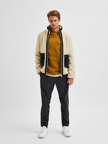 SELECTED HOMME Fleecejacke 'Snowden' in Beige