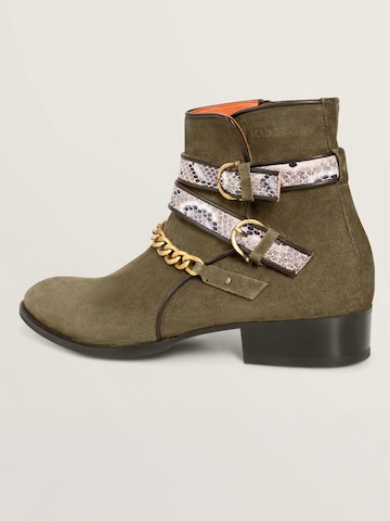 Boots 'SNAKE BUCKLE' MAD TIGERS en vert