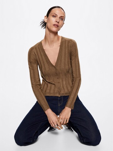 MANGO Knit cardigan 'FLURRY' in Brown