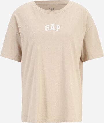 Gap Petite Shirt in Beige: voorkant