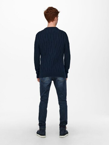 Pull-over Only & Sons en bleu