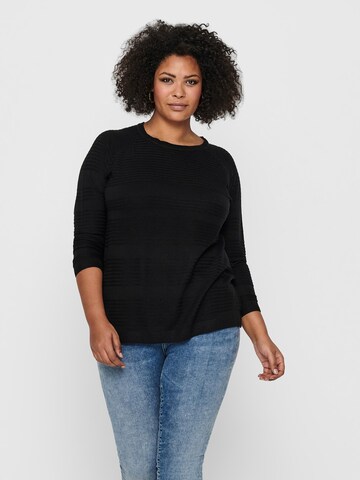 ONLY Carmakoma Sweater 'Airplain' in Black: front