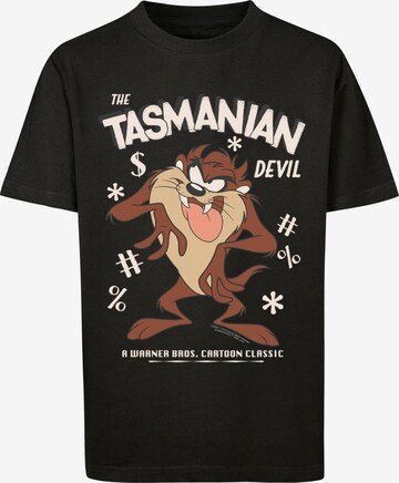 F4NT4STIC Shirt 'Looney Tunes Taz Vintage Tasmanian Devil Cartoon' in Black: front