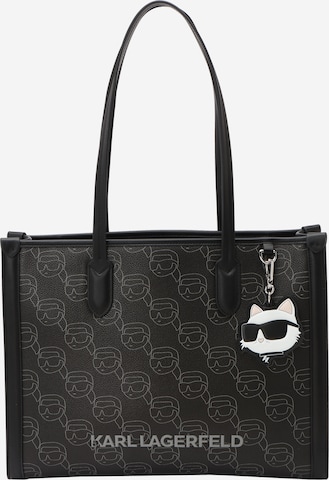 Shopper 'Ikon' di Karl Lagerfeld in nero: frontale