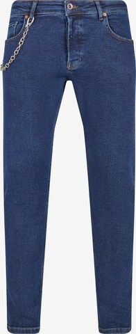 2Y Premium Tapered Jeans in Blauw: voorkant