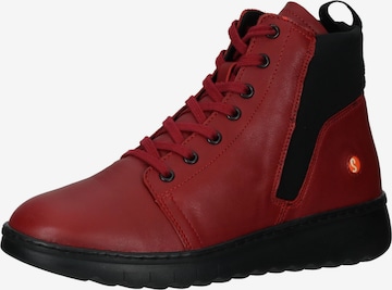 Softinos Lace-Up Ankle Boots in Red: front