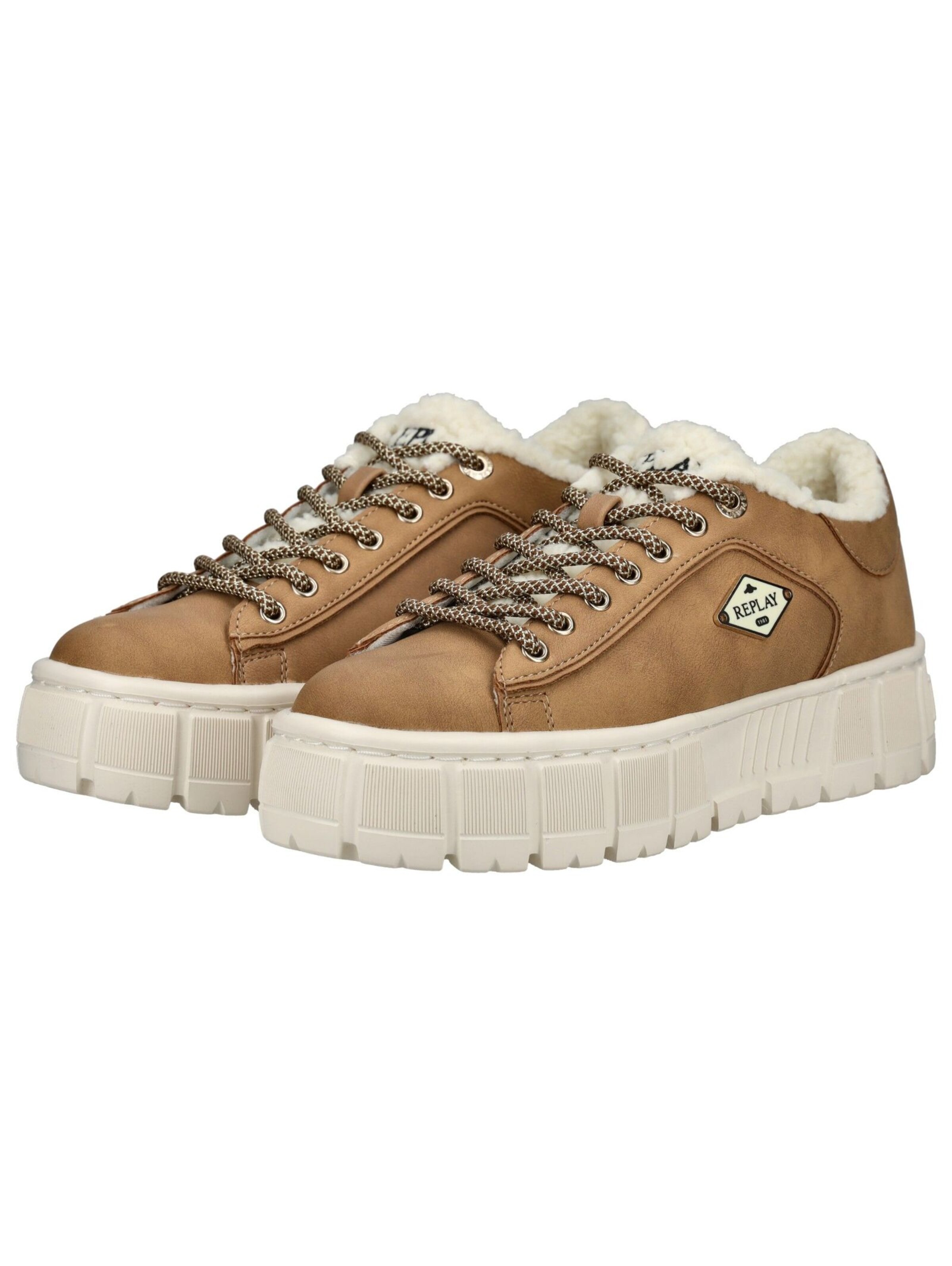 REPLAY High-Top Sneakers in Beige