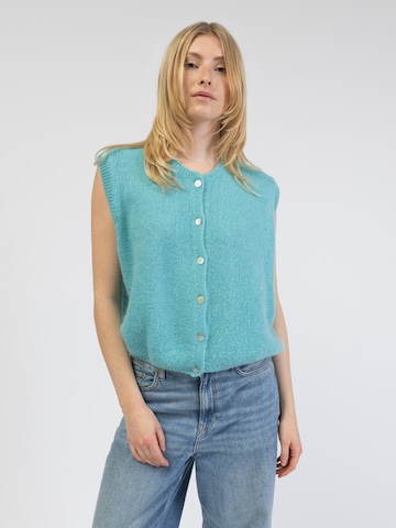 BROKE + SCHÖN Strickjacke 'Lockere Strickweste'‌‌‌‌‌‌‌‌‌‌ in Blau: Vorderseite