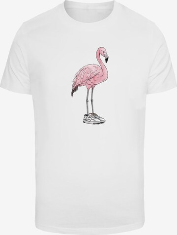 Maglietta 'Flamingo' di Mister Tee in bianco: frontale