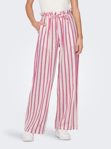 ONLY Wide leg Pants 'CARO' in White: front