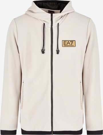 Veste de survêtement EA7 Emporio Armani en beige : devant