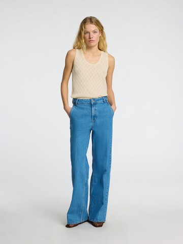 SELECTED FEMME Broderad topp 'SLFagny' i beige
