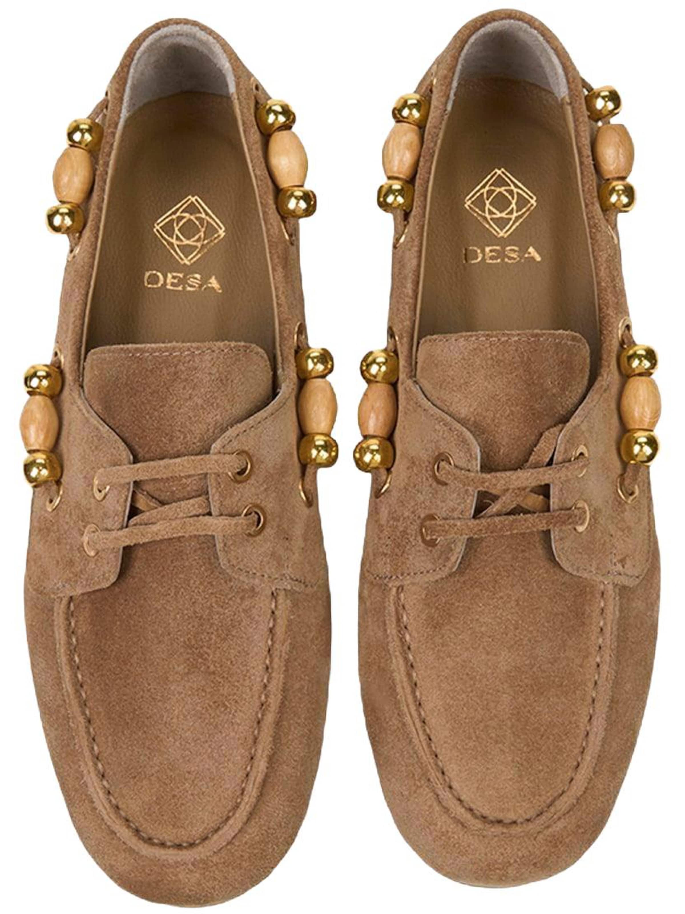 Mocassin 'Schnürschuhe' Desa en beige