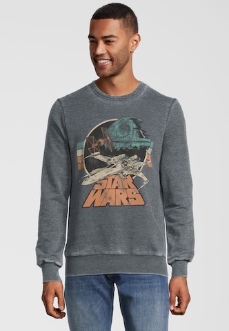 Recovered Sweatshirt 'Star Wars Empire Strikes Back Retro X-Wing' in Grau: Vorderseite