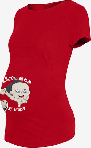 M.M.C. Shirt 'Best Mom Ever Umstandsshirt' in Red: front