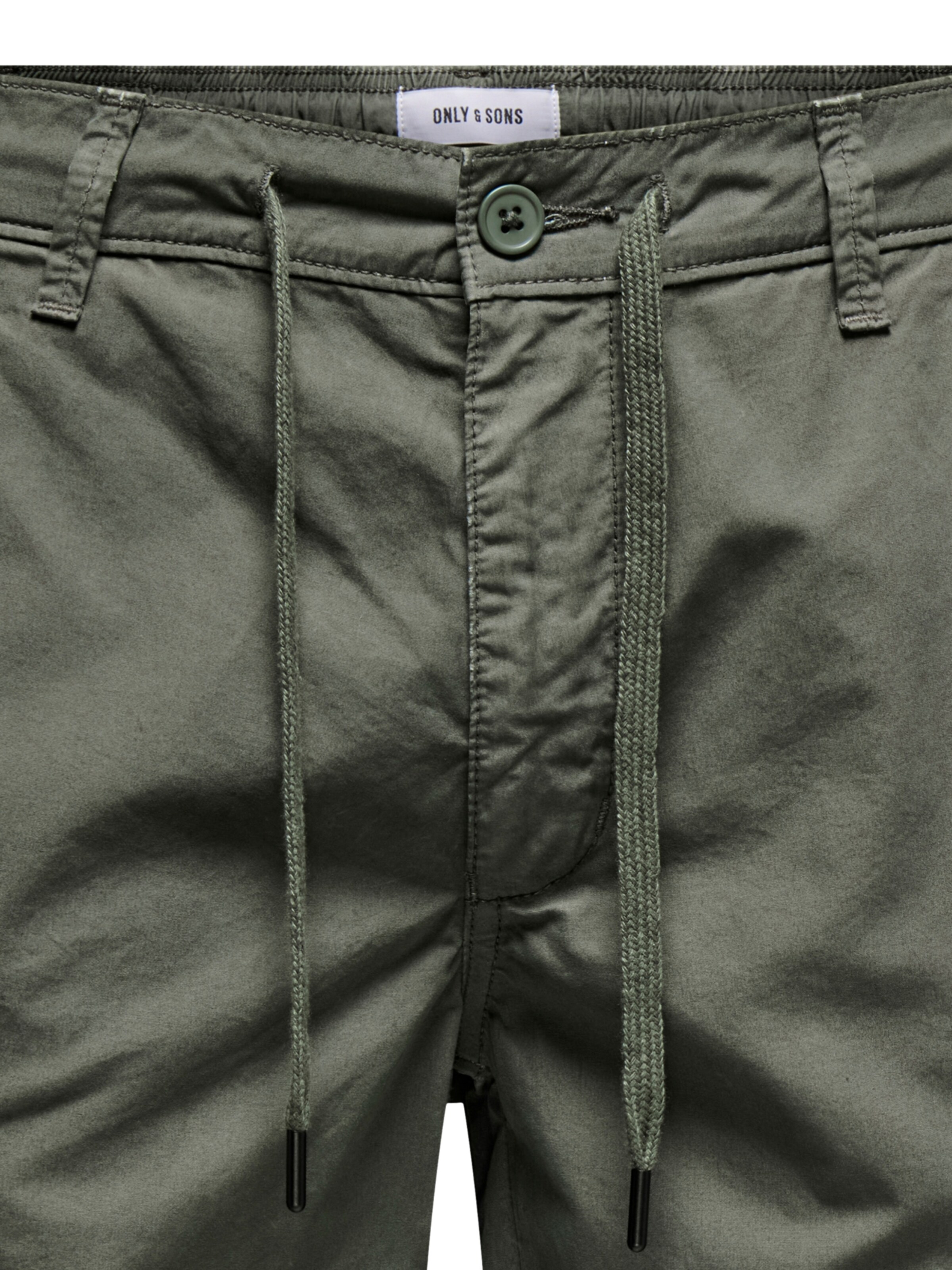 Only & Sons Regular Cargobroek 'Loc' in Groen