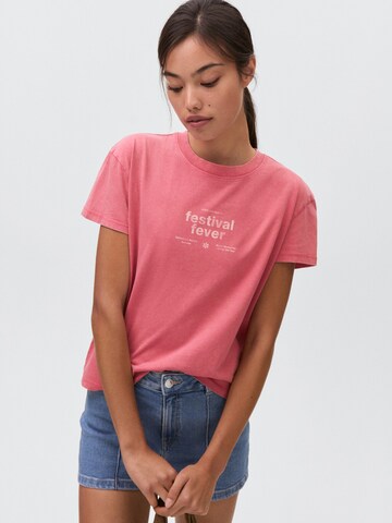 MANGO TEEN Shirt 'FESTIVAL' in Pink
