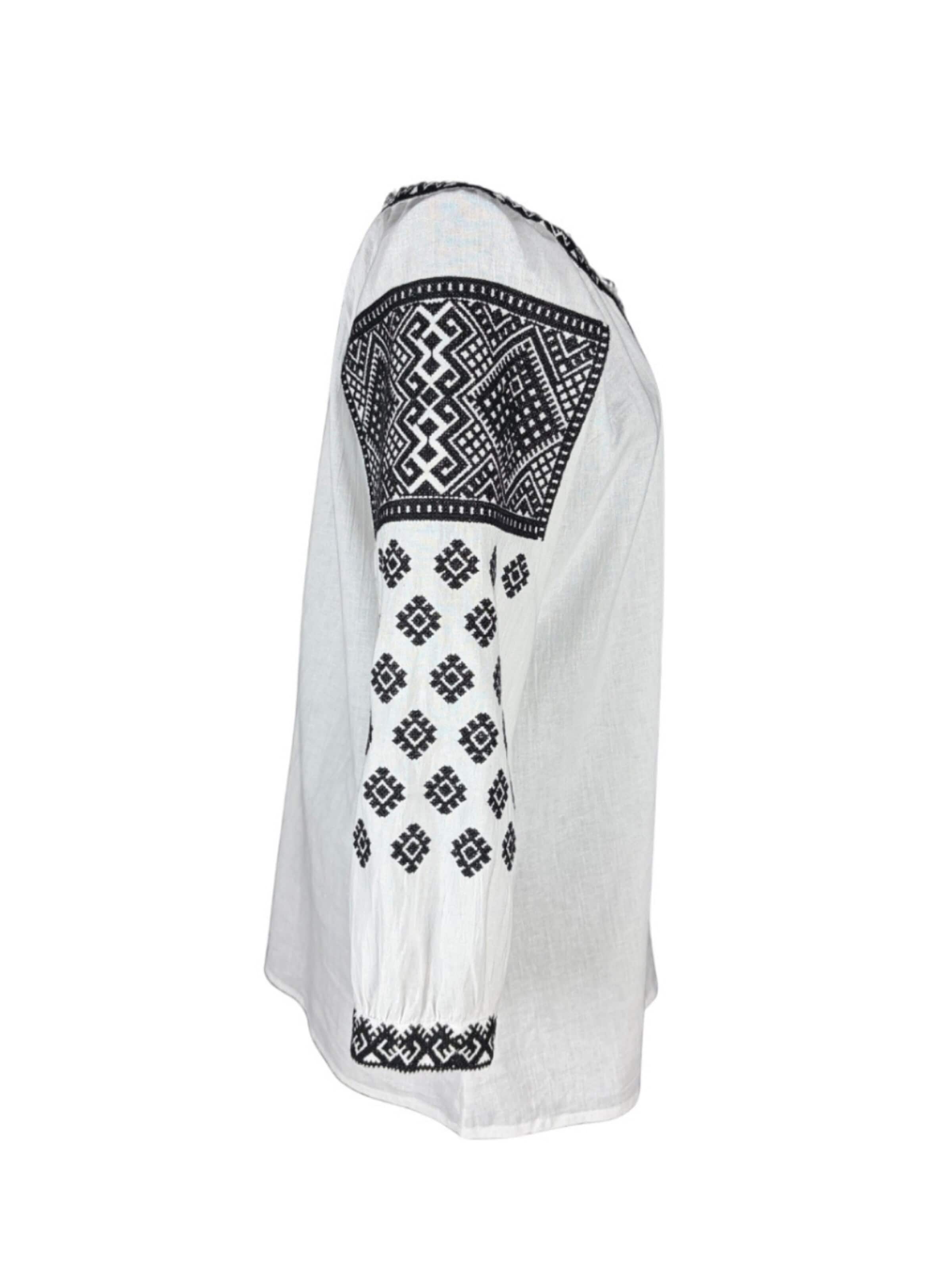 Blouse folklorique 'Damenbluse IL26, weiß/schwarz , marimea XL' Rody’s forever en blanc