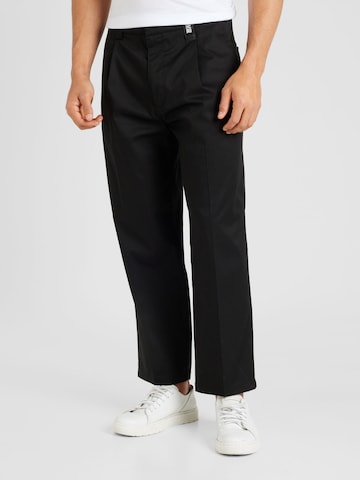 Regular Pantaloni de la Versace Jeans Couture pe negru: față