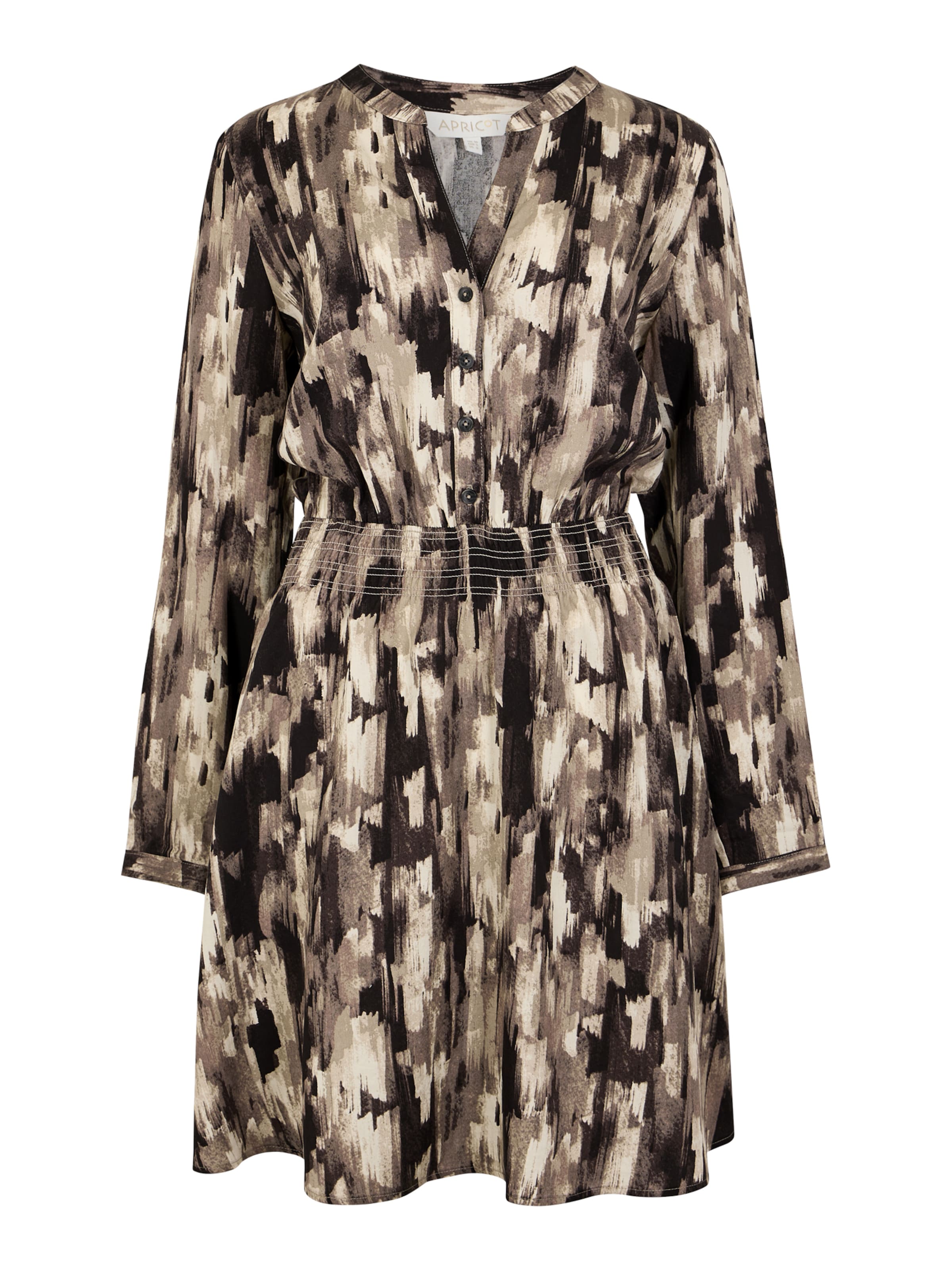 Apricot Abstract Print Utility Mini Dress ' Minikleid im Utility-Stil ' in Schwarz: Vorderseite