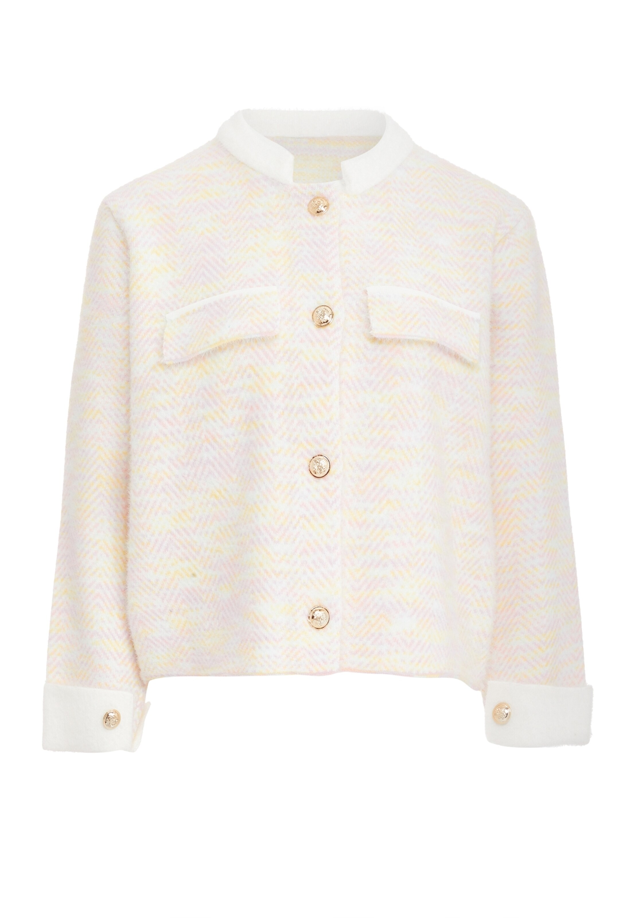 YASANNA Gebreid vest in Wit: voorkant