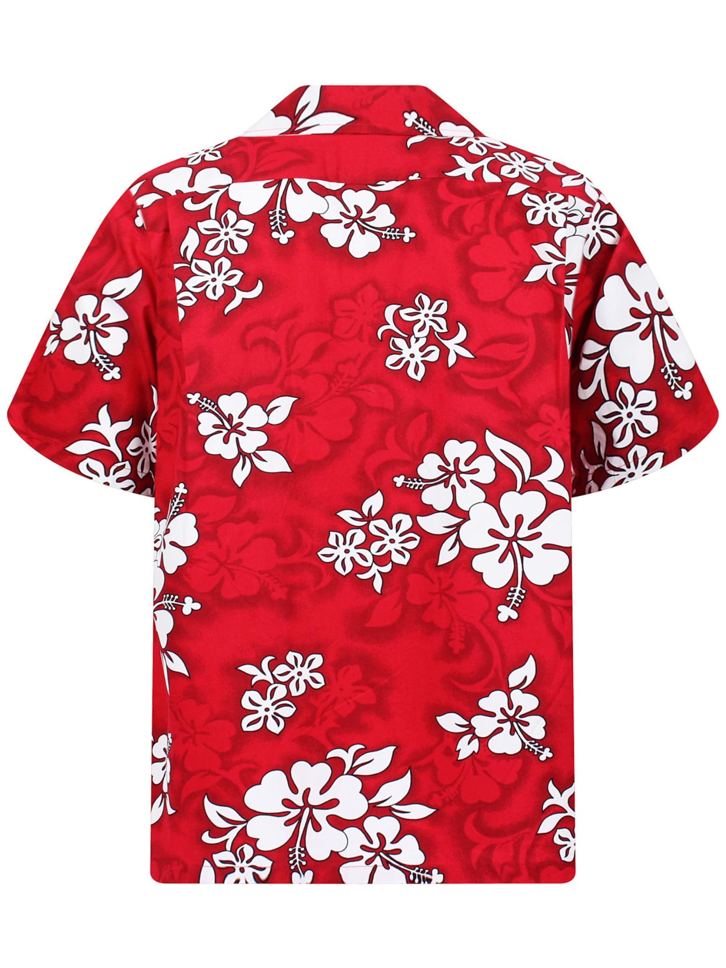Pacific Legend Regular fit Button Up Shirt 'Hibiscus Royale' in Red