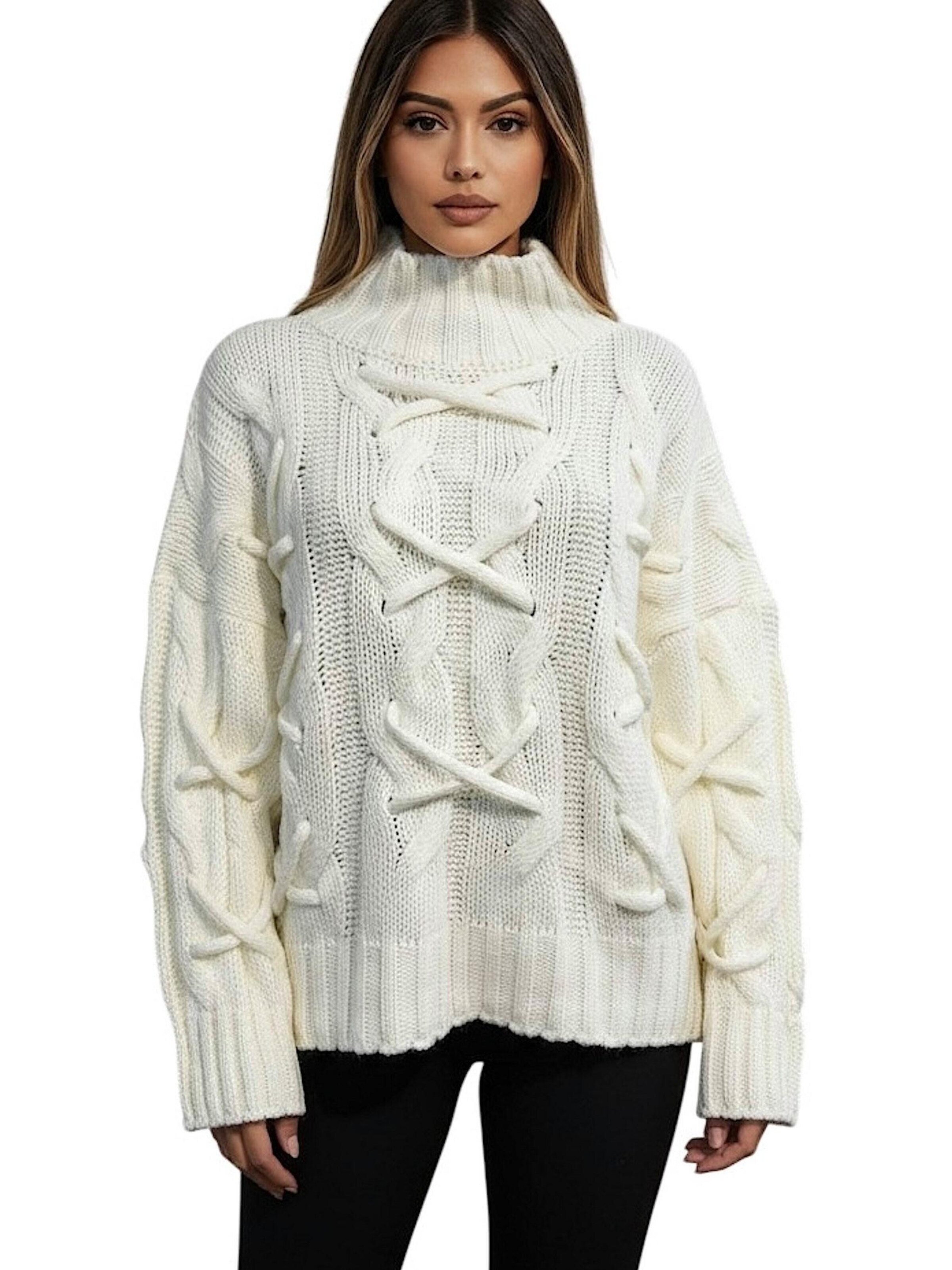 Worldclassca Knit Cardigan 'Strick Pullover mit Stehkragen' in Beige: front