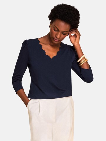 love & roses - Camiseta en azul: frente