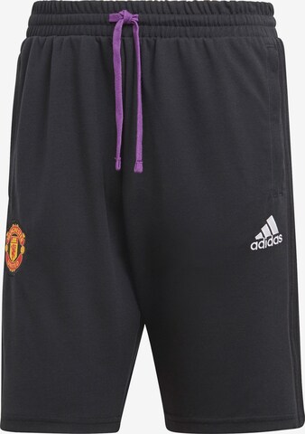 ADIDAS SPORTSWEAR Regular Workout Pants 'Manchester United Travel' in Black: front