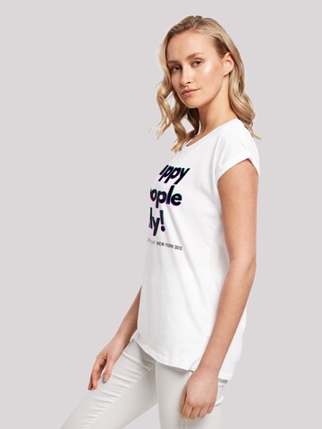 T-shirt 'Happy people only New York' F4NT4STIC en blanc