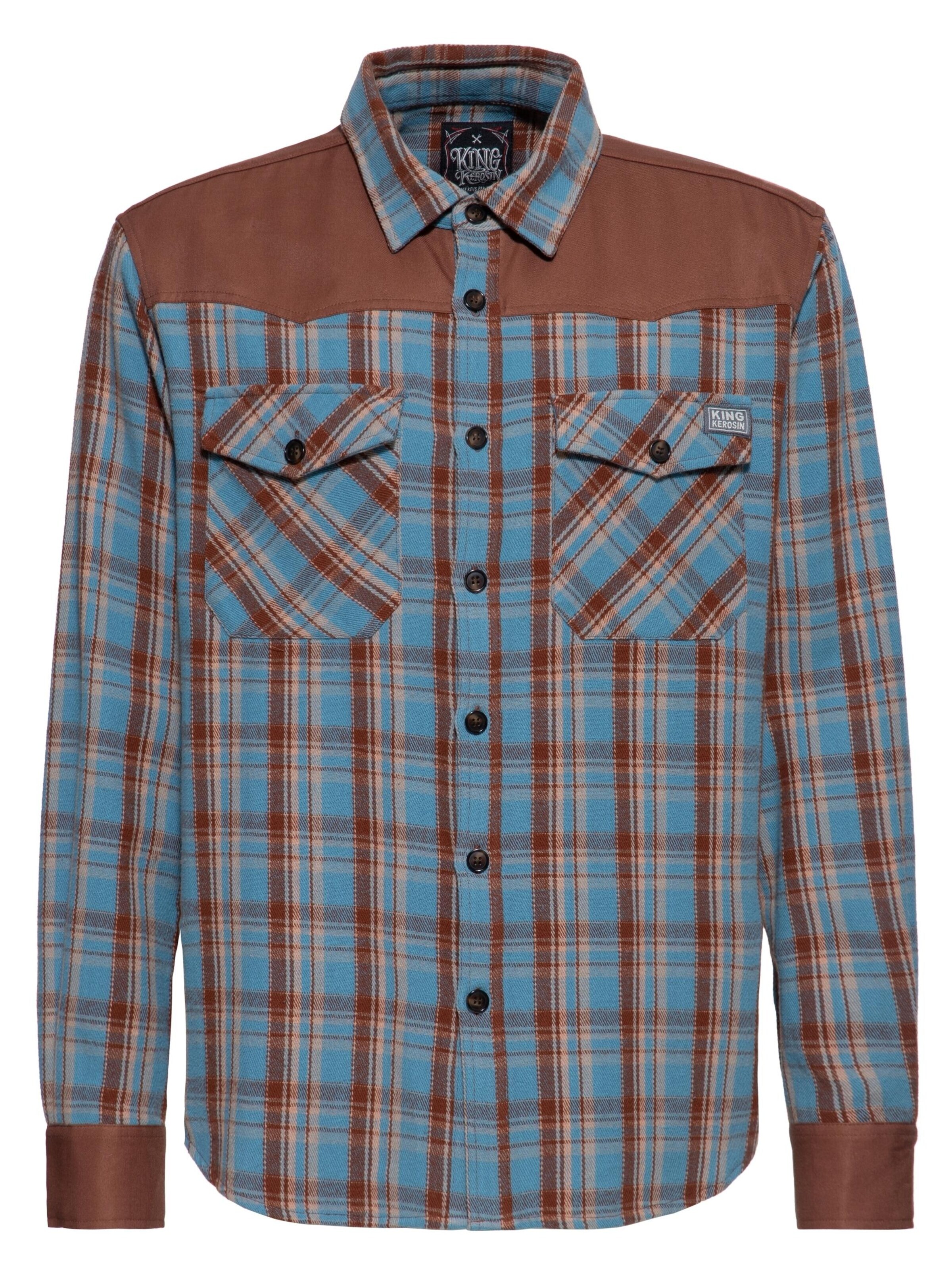 King Kerosin Regular Fit Hemd‌‌‌‌‌‌‌ in Blau: Vorderseite