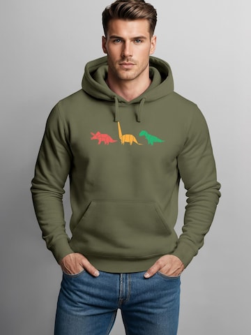 Neverless Sweatshirt 'Geometric Dino' in Grün