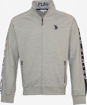 U.S. POLO ASSN. Sweatjacke 'Tarv' in Grau: predná strana