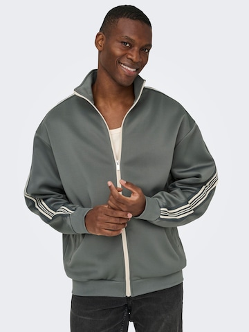 Only & Sons Sweatvest 'ONSRiber' in Grijs