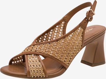 Sandales Tamaris en marron : devant