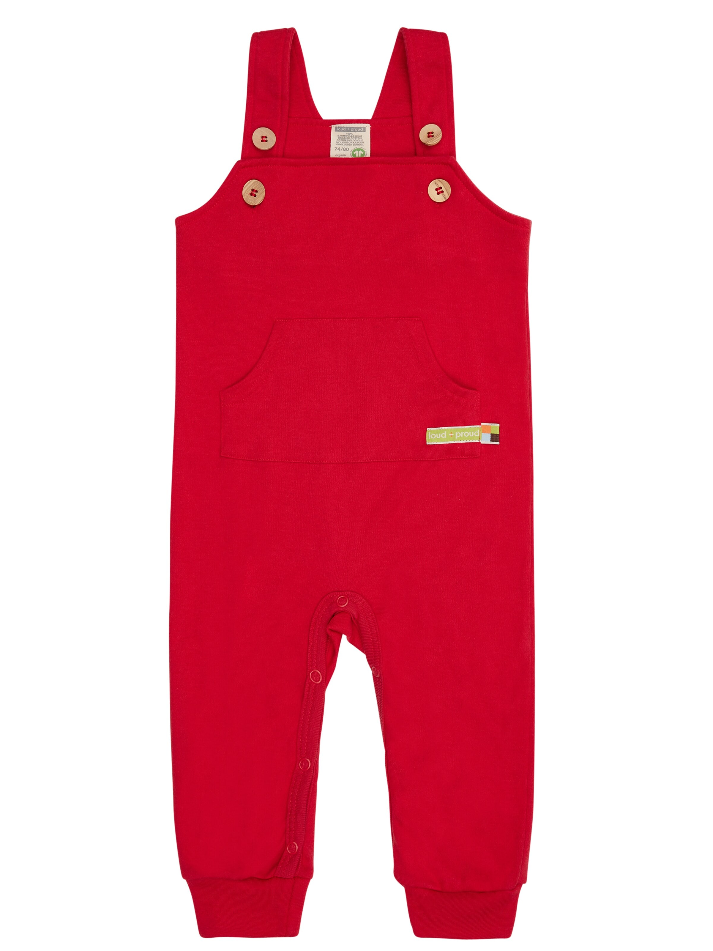 loud + proud Overalls in Red: front