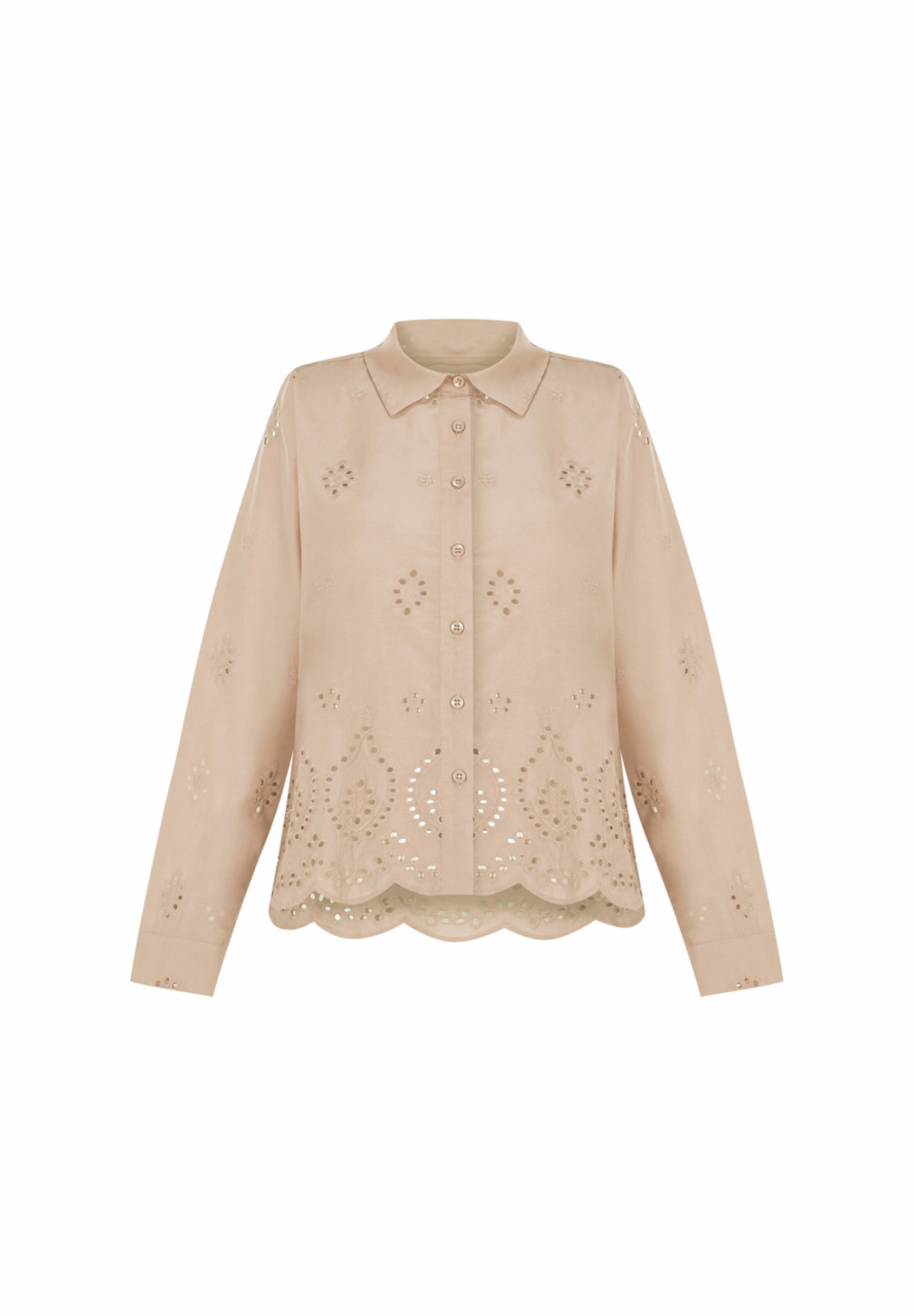 FRESHLIONS Langarmbluse 'Kate' in Beige: Vorderseite