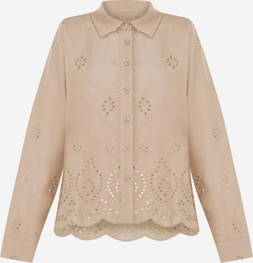 FRESHLIONS Langarmbluse 'Kate' in Beige: Vorderseite