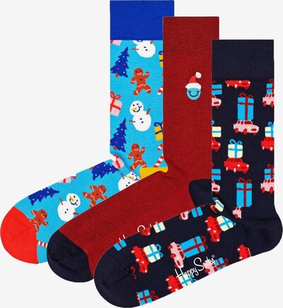 Happy Socks Sokken in de kleur Navy / Lichtblauw / Wijnrood, Productweergave